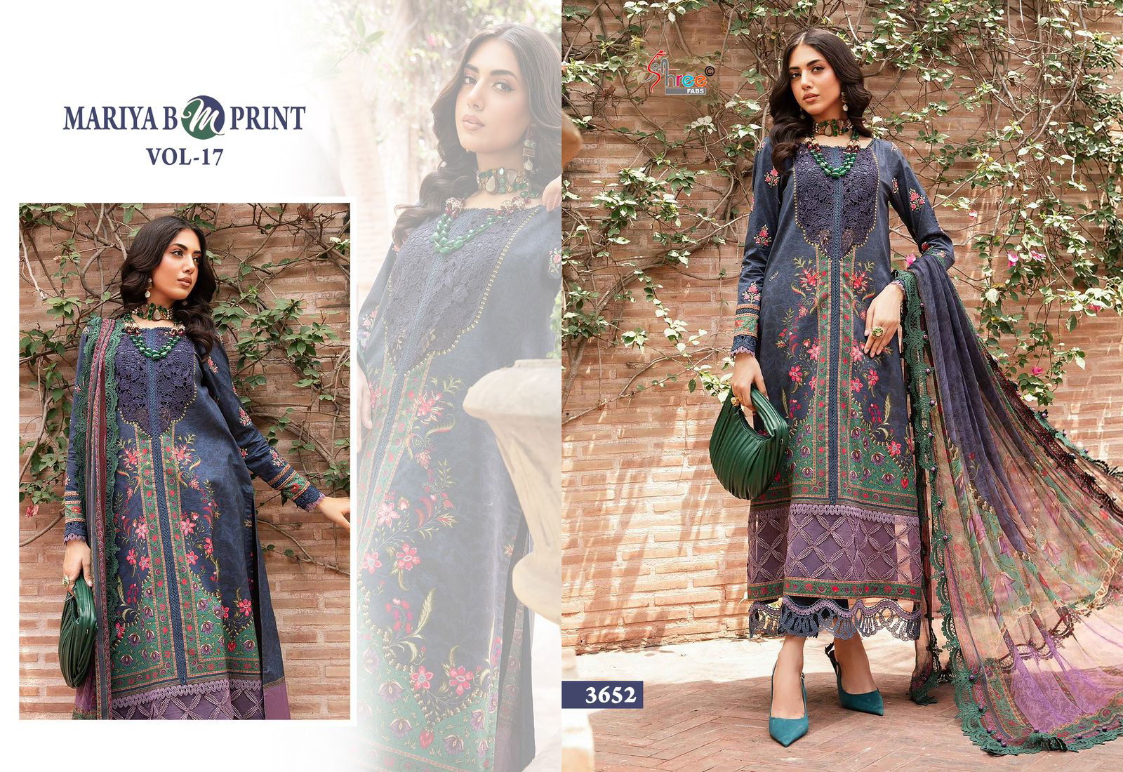 Mariya B Mprint Vol 17 By Shree Embroidery Cotton Pakistani Suits Wholesale Online
